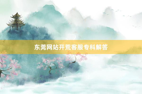 东莞网站开荒客服专科解答