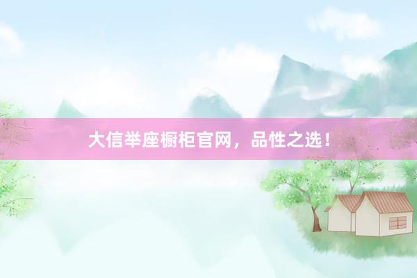 大信举座橱柜官网，品性之选！